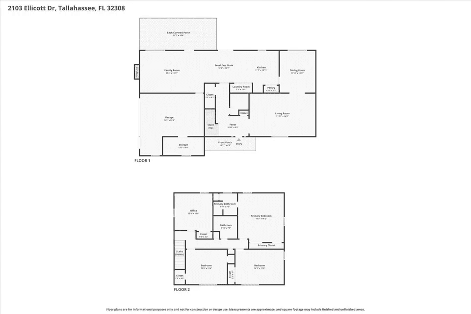 Floor plan of a two-story house